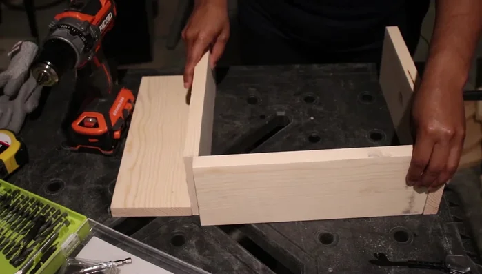 Attach the boards: Secure the butt joints using two screws per joint. Pre-drill pilot holes and use a countersink bit for a flush finish. (Optional: add wood glue).