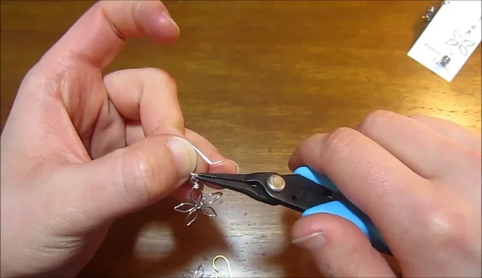 Attach the finished flower to earring wires.