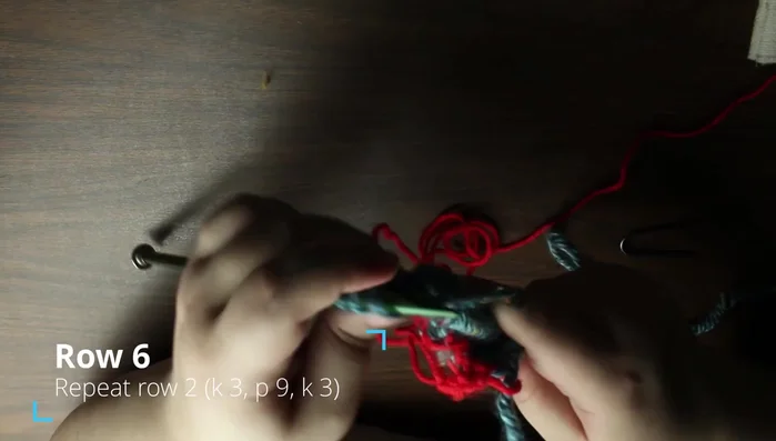 Row 8: Knit 3, purl 9, knit 3.