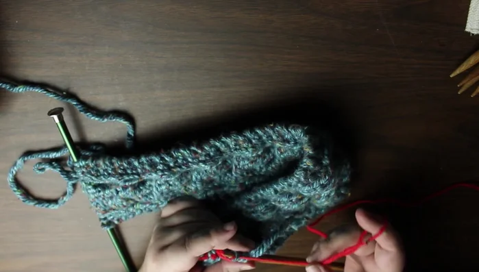 Remove the provisional cast on and place stitches back onto a double pointed needle.