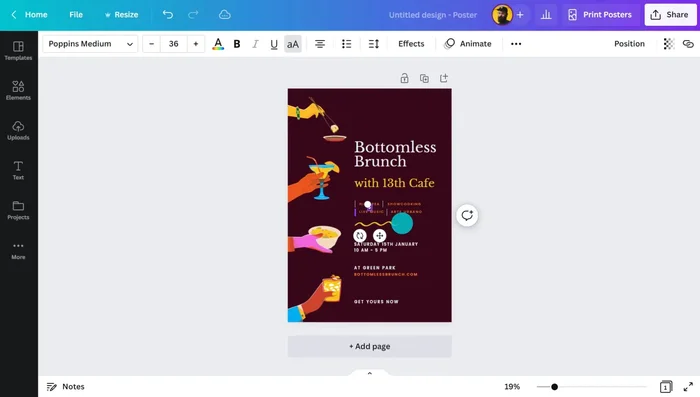 Print Your Poster: Choose the appropriate size, finish (gloss, matte), and framing options within Canva.