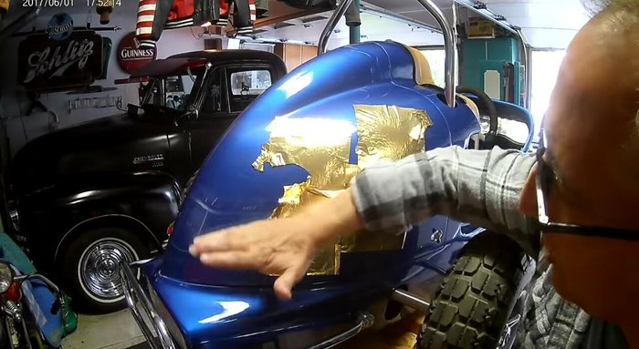 Use a fresh cotton ball to lightly spin and score the gold leaf, adding shimmer and a nice touch. Overlap circles slightly for a better look.