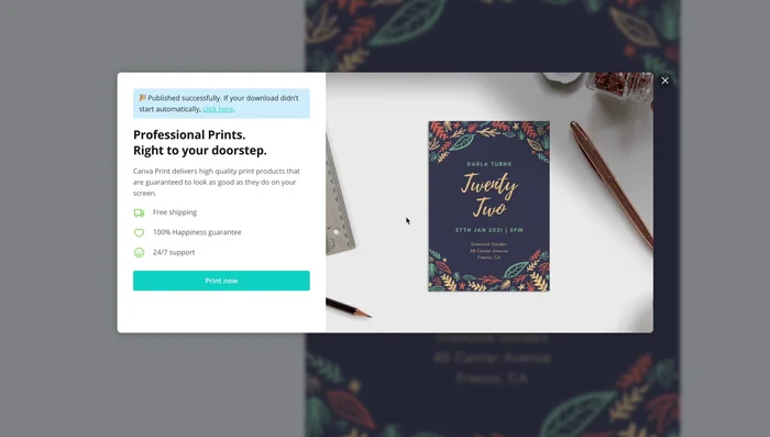 Download your completed invitation.