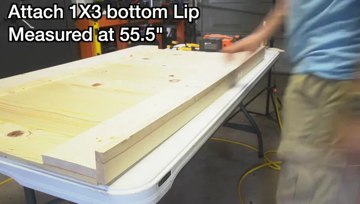 Attach the 1x6 back slats using wood glue and screws.