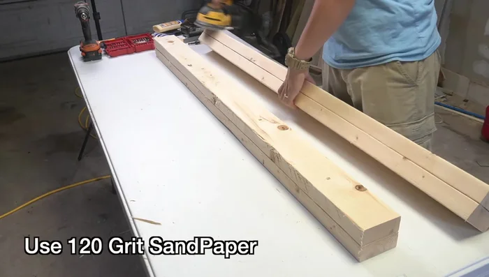 Sand the legs to smooth out any sharp edges.