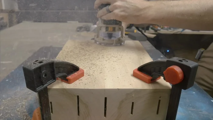 Glue and install the shelf piece.