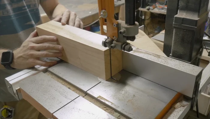 Reassemble the pieces in the correct order. Mark the location for the knife slots.