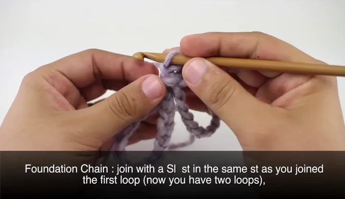 Chain 10 (Repeat): Chain another 10 stitches and slip stitch into the center.