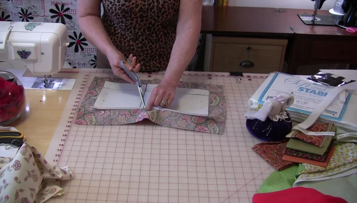 Stitch another 1/4 inch seam allowance around the Soft & Stable piece, press it flat.