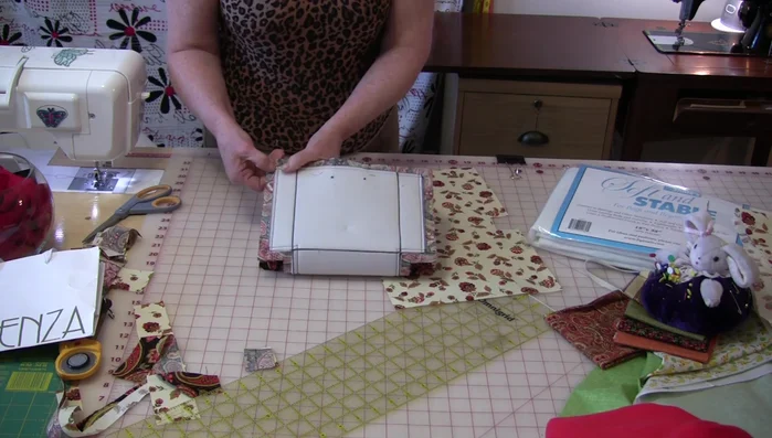 Sew the bag bottom, right along the Soft & Stable, keeping seams flat.