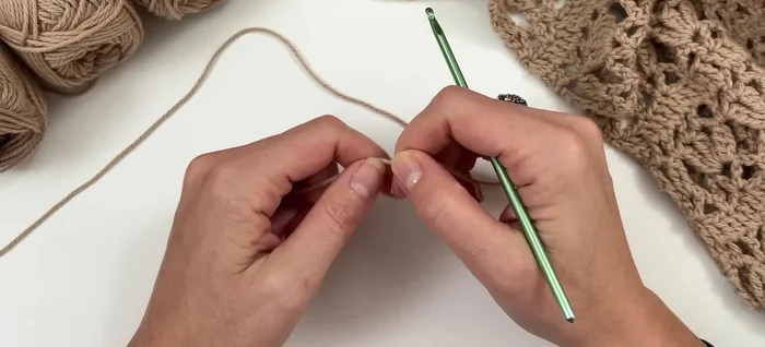 Chain 103 (or 25 for sample). Multiple is 6 + 1.