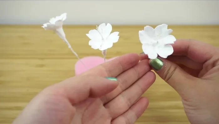 Dry the flower: Stick the flower in a sponge to dry.