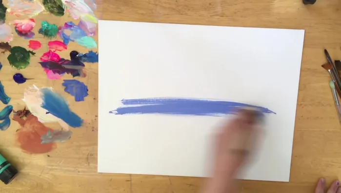 Blend sky blue (light turquoise) into the wet white and blue violet.