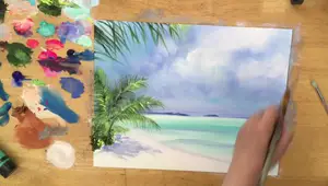 Dreamy Beach Landscape Painting Tutorial: Step-by-Step Acrylics