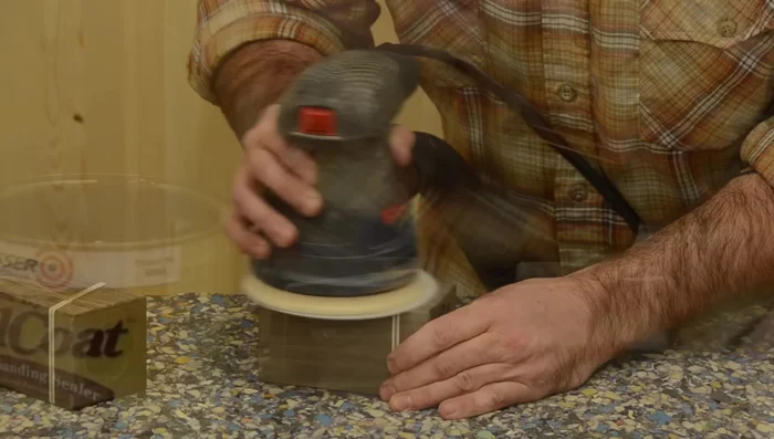 Sand and apply shellac.