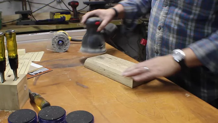 Sand and finish with several coats of low VOC tung oil.