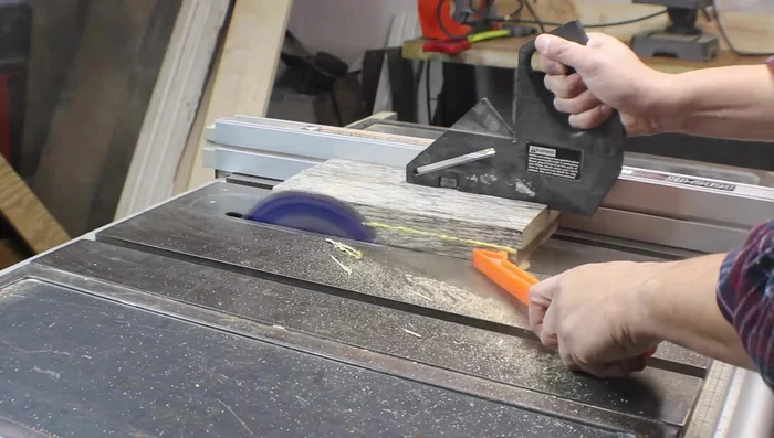Use a table saw to square the sides.