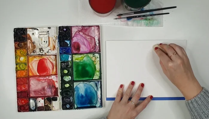 Lightly erase pencil marks to avoid visibility through the paint.