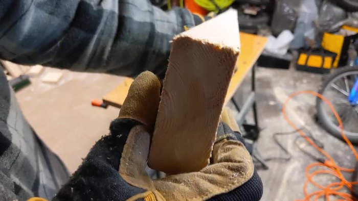 Square off the edges of the 2x4s. Use a circular saw and a guide to remove the rounded edges for a cleaner look.