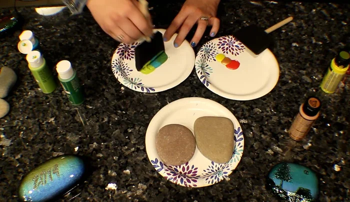 Dip both sides of the sponge brush into the paint, ensuring it's saturated.