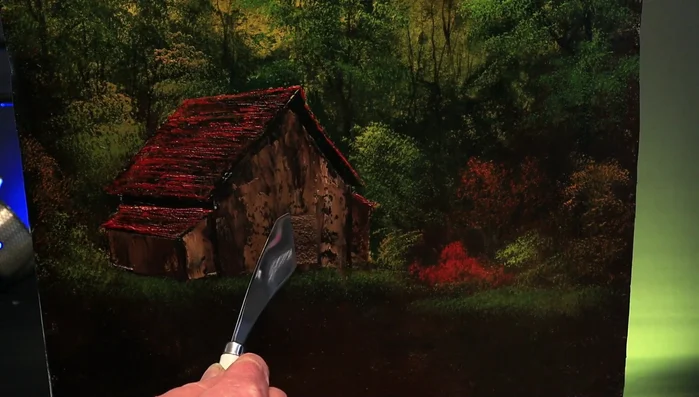 Adding details to the cabin (door, roof lines, etc.):