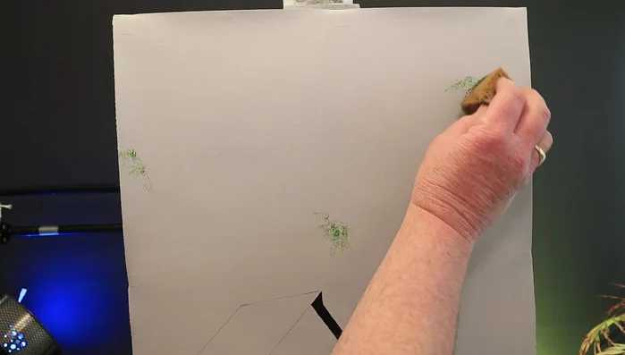 Glazing the background sky with Indian Yellow: