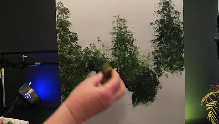 Glazing the background sky with Indian Yellow: