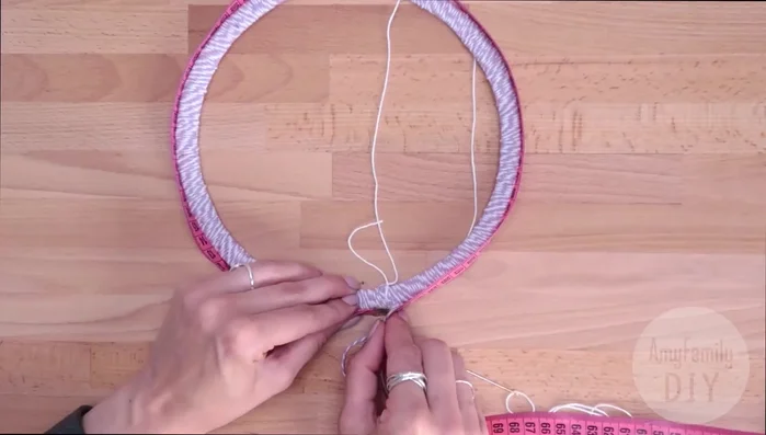 Weaving Method 2 (Needle Method): Use a large needle to weave the thread around the base, creating loops and tightening each one. Add beads as desired.