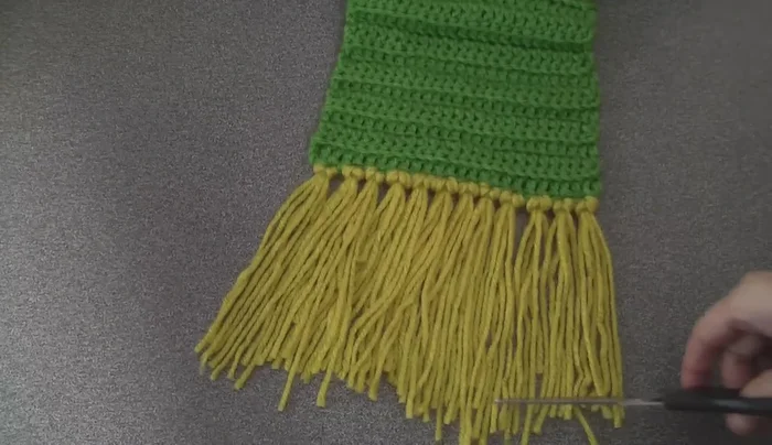 Trim fringe for an even look.