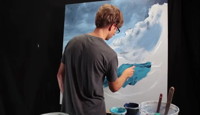 Maintaining Perspective: Maintain the overall angle of the waves to ensure the perspective remains consistent, emphasizing the curvature and movement.