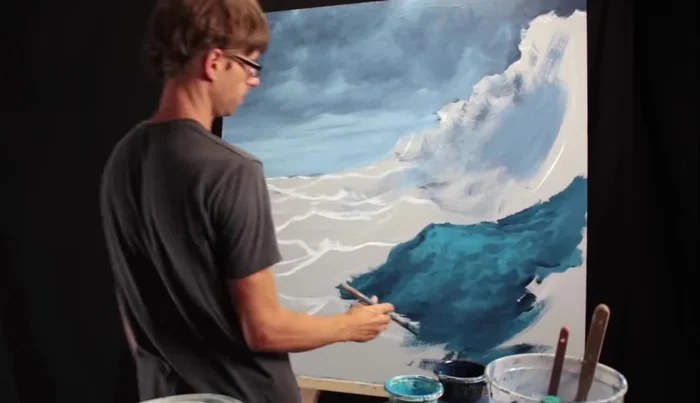 Maintaining Perspective: Maintain the overall angle of the waves to ensure the perspective remains consistent, emphasizing the curvature and movement.