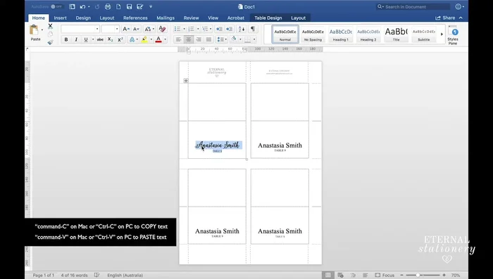 Print the place cards.