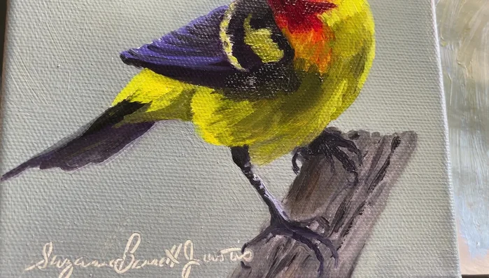 Refine the details around the feet and log.