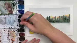 Loose Fall Landscape Watercolor Painting Tutorial