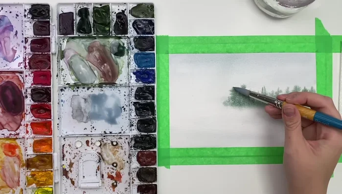 Clean up and refine the background: Wash and dry your brush to clean up edges and smooth out the colors.