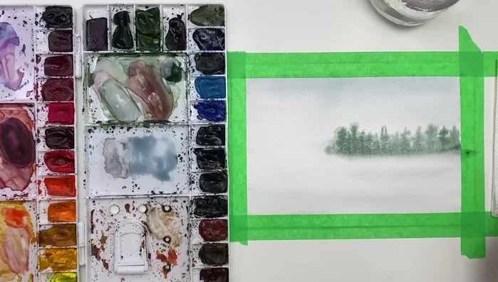 Clean up and refine the background: Wash and dry your brush to clean up edges and smooth out the colors.