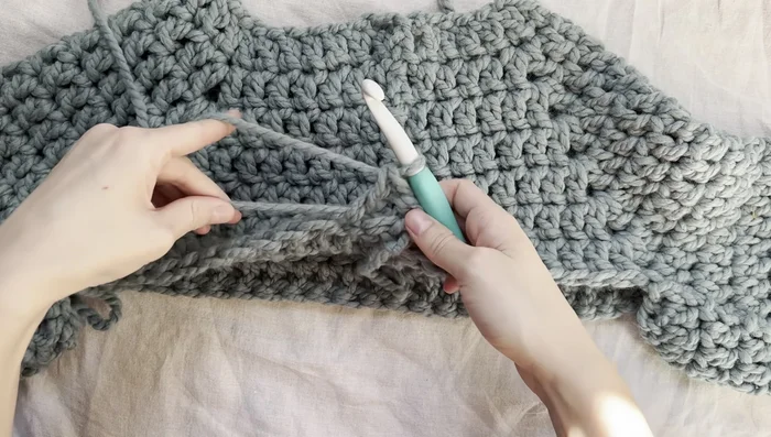 Slip stitch, tie off, and weave in ends. Optionally, add a single crochet border.