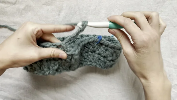 Continue this pattern until desired length is reached.