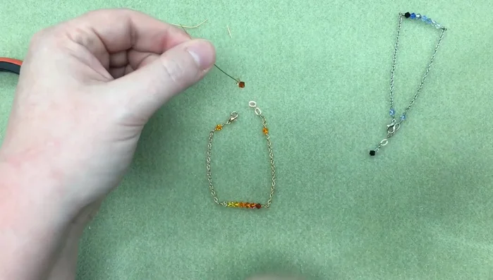 Create a small loop with a headpin and two beads to use as a dangle on the other end.