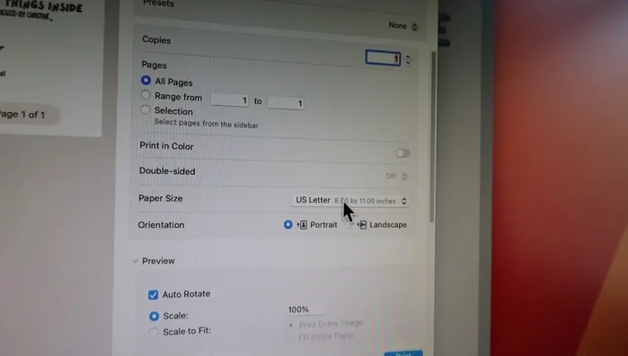 Select the correct paper feed setting ('rear tray' for printers that feed from the back).