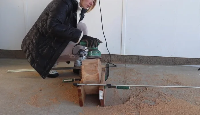 Random orbital sanding (120 grit, then 220 grit)