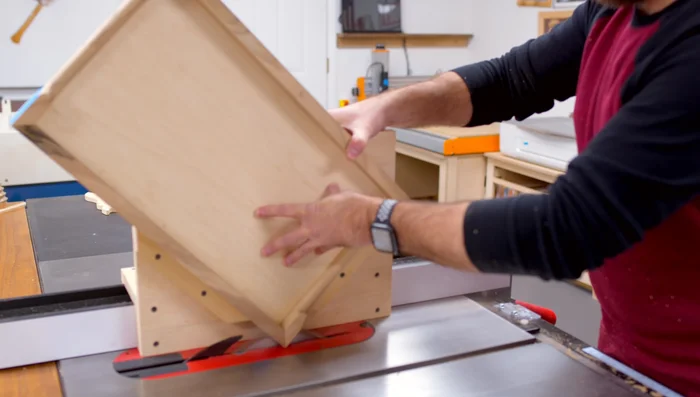 Glue and insert the splines into the mitered joints.