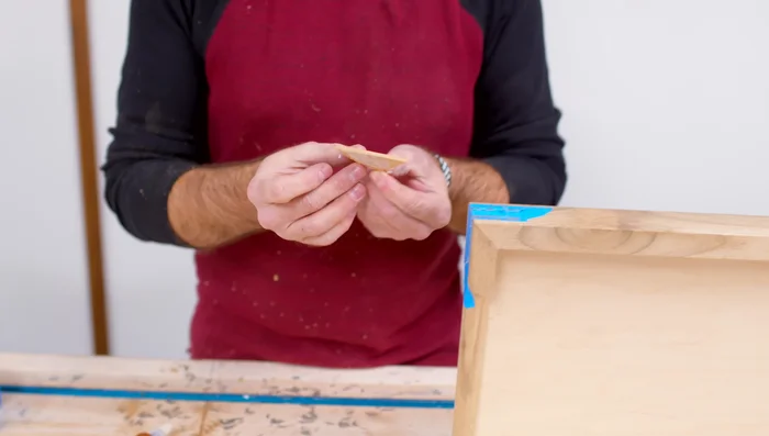 Glue and insert the splines into the mitered joints.