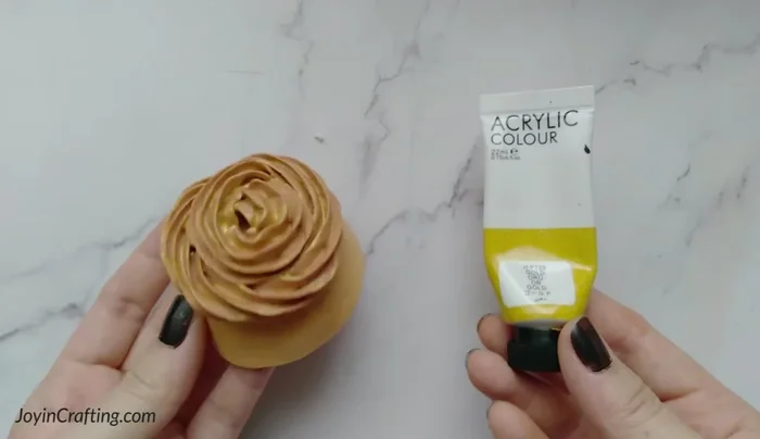 Optional: Add glitter effect using metallic acrylic paint.