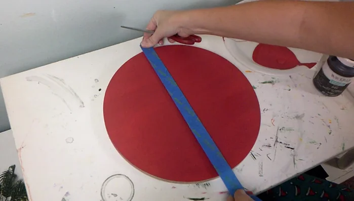 Remove the tape to reveal the checkered pattern.