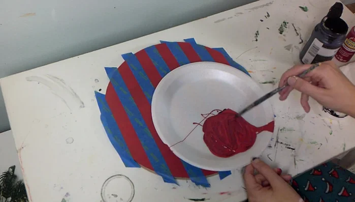 Remove the tape to reveal the checkered pattern.