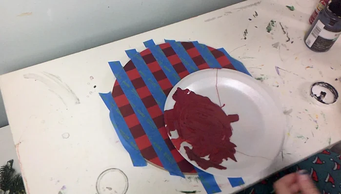 Remove the tape to reveal a more refined checkered pattern.