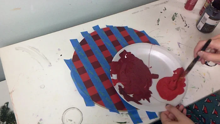 Remove the tape to reveal a more refined checkered pattern.