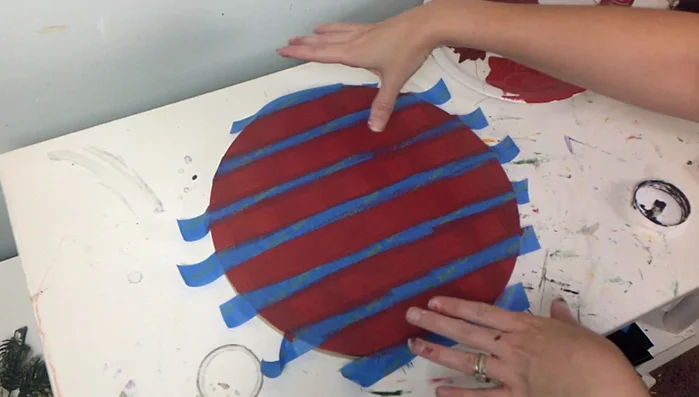 Remove the tape to reveal a more refined checkered pattern.