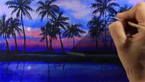 Mastering Landscape Painting: A Step-by-Step Guide to Vibrant Palm Tree Scenes